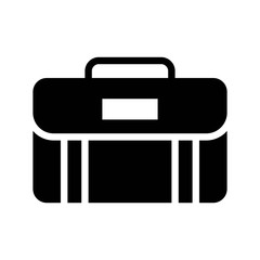 Briefcase vector illustration, Baggage solid style icon