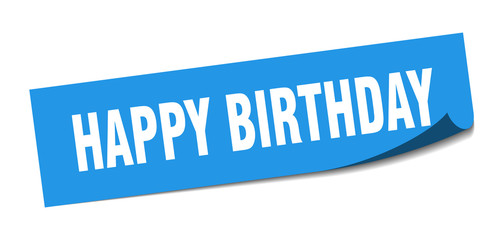 happy birthday sticker. happy birthday square isolated sign. happy birthday