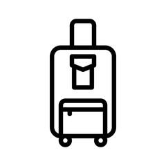 Travel bag vector, Baggage line style icon editable outline