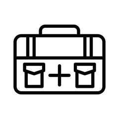 Briefcase vector, Baggage line style icon editable outline