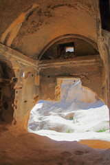 The caves of the ancient monastery Selim in mountain Cappadocia.