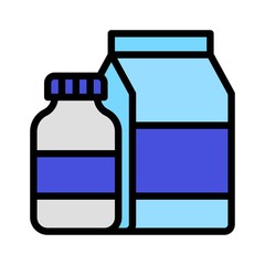 Milk vector, filled style editable outline icon