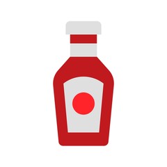 Ketchup vector, grocery store related flat style icon