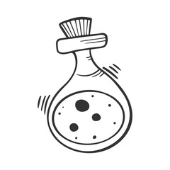 Potion bottle. Vector concept in doodle and sketch style.