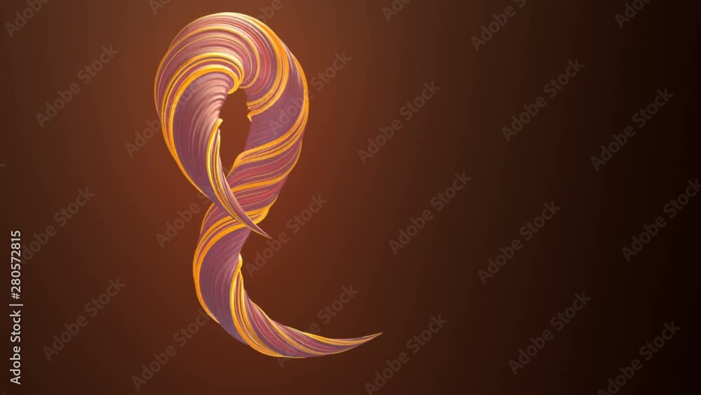 Fototapete Colored twisted shape motion graphics background. Computer generated abstract geometric 3D render loop animation. 4K, Ultra HD resolution.