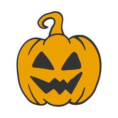 Halloween pumpkin. Vector concept in doodle and sketch style.