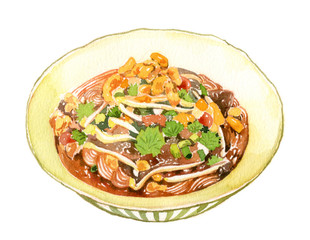 Rice Noodle with Spicy pork Sauce