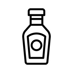 Ketchup vector, grocery store related line style icon