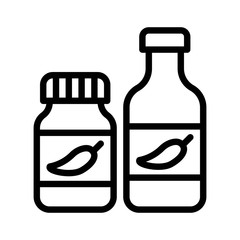 Chili sauce vector, grocery store related line style icon