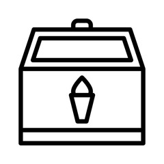 Ice cream fridge vector, grocery store related line style icon