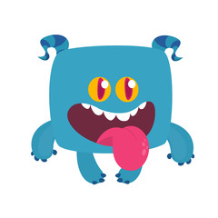 Funny cartoon monster. Vector Halloween illustration