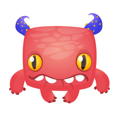 Funny cartoon monster. Vector Halloween illustration