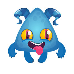 Funny cartoon monster. Vector Halloween illustration