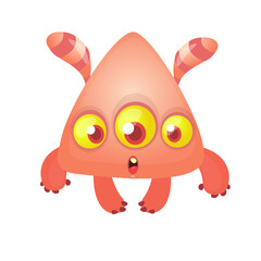 Funny cartoon monster. Vector Halloween illustration