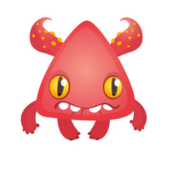Funny cartoon monster. Vector Halloween illustration