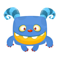 Funny cartoon monster. Vector Halloween illustration