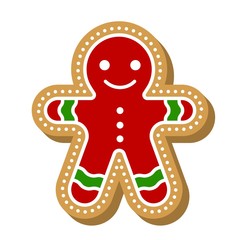 gingerbread cookie icon with detail.editable line