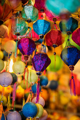 Colorful tradition lantern at china town lantern market in saigon, Vietnam. Beautiful Chinese ...