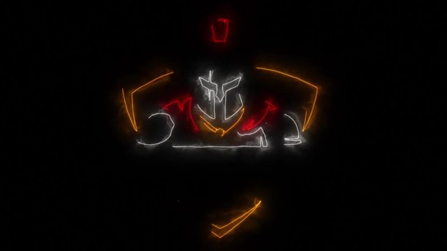 Colorful Spartan Warrior Animated Logo with Reveal Effect 