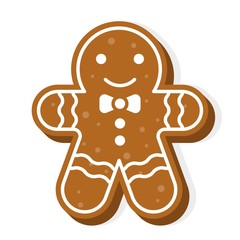 gingerbread cookie icon flat design editable line detail
