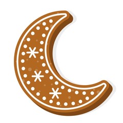gingerbread cookie icon flat design editable line detail
