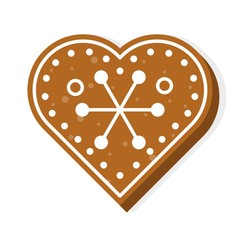 gingerbread cookie icon flat design editable line detail