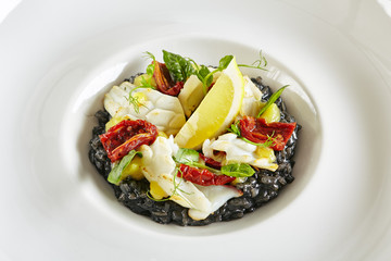 Black Risotto with Octopus and Sun Dried Tomatoes