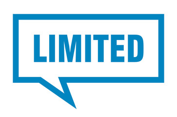 limited sign. limited square speech bubble. limited