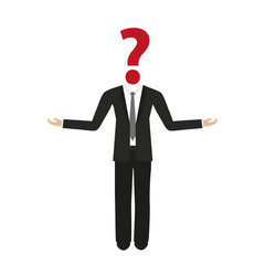 businessman character with question mark head vector illustration EPS10