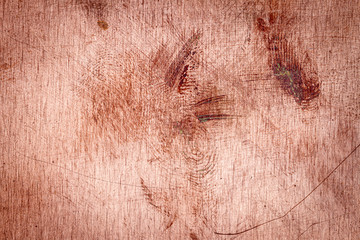 Scratched dirty dusty copper plate texture, old metal background