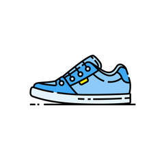 Skate shoes line icon. Casual sneaker symbol. Classic skateboarding footwear sign. Vector illustration.