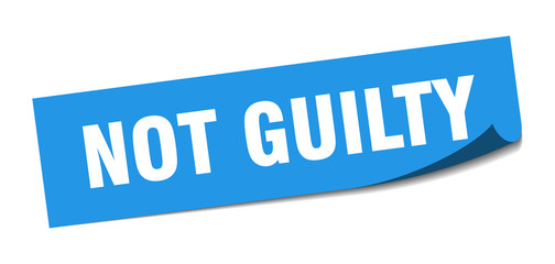 not guilty sticker. not guilty square isolated sign. not guilty