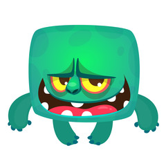 Funny cartoon monster. Vector Halloween illustration