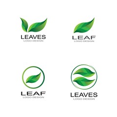 Logos of green leaf ecology nature element vector icon