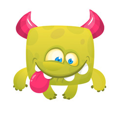 Funny cartoon monster. Vector Halloween illustration