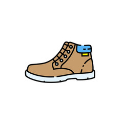 Casual leather boot line icon. Mens winter fashion shoes symbol. Vector illustration.
