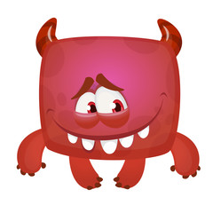 Funny cartoon monster. Vector Halloween illustration