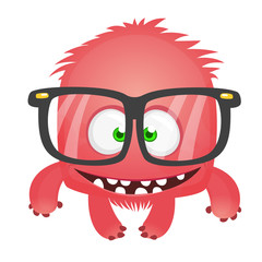 Funny cartoon monster. Vector Halloween illustration