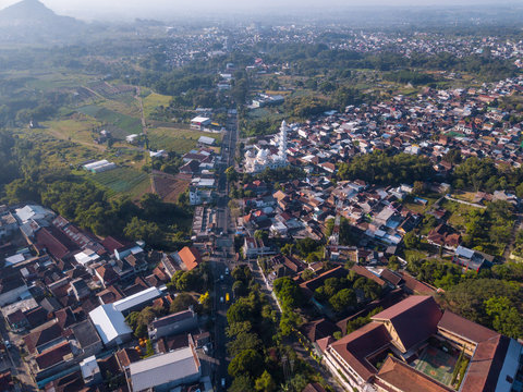 Above the roofs at Batu village, Java island, Indonesia