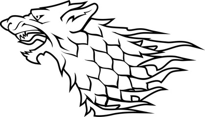 Direwolf Head White Symbol