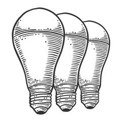LED light bulb. Vector concept in doodle and sketch style. Hand drawn illustration for printing on T-shirts, postcards.