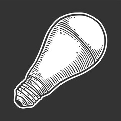 LED light bulb. Vector concept in doodle and sketch style. Hand drawn illustration for printing on T-shirts, postcards.