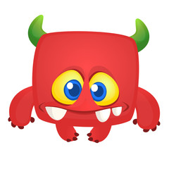 Funny cartoon monster. Vector Halloween illustration