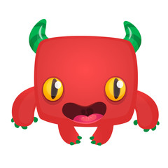 Funny cartoon monster. Vector Halloween illustration