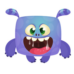 Funny cartoon monster. Vector Halloween illustration