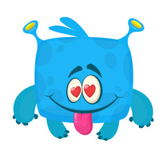 Funny cartoon monster. Vector Halloween illustration