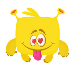 Funny cartoon monster. Vector Halloween illustration