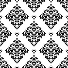 Orient vector classic pattern. Seamless abstract background with black and white vintage elements. Orient background. Ornament for wallpaper and packaging