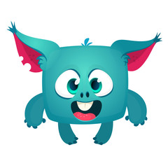 Funny cartoon monster. Vector Halloween illustration