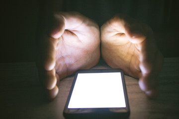 Man using his mobile phone